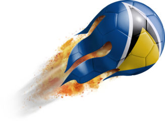 Flying Soccer Ball with Saint Lucia Flag