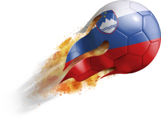 Flying Soccer Ball with Slovenia Flag