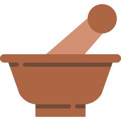 Brown Mortar and Pestle With Transparent Background Isolated Illustration