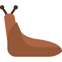 Brown Slug Insect With Antennae Isolated On Transparent Background Stylized Vector Illustration Minimalist Flat Design