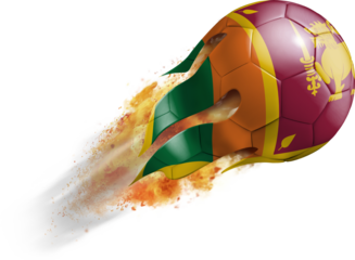 Flying Soccer Ball with Sri Lanka Flag