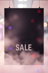 Black Friday Sale promotion flyer sign purple pink glowing bokeh background	