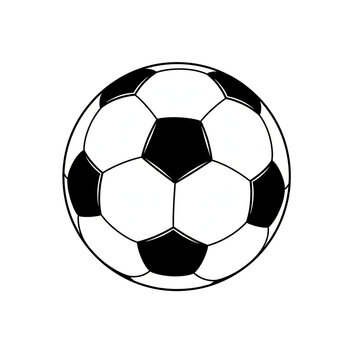 Classic black and white soccer ball icon PNG with transparent background - isolated football ball clipart illustration