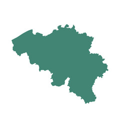 Fototapeta premium Map of Belgium, sign silhouette. World Map Globe. Vector Illustration isolated on white background. Europe continent.