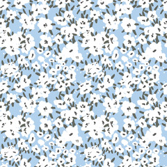 Seamless floral pattern based on traditional folklor art ornaments. Colorful flowers on color background. Scandinavian style. Sweden nordic style. Vector illustration. Simple minimalistic pattern.