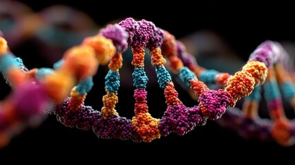 DNA molecule helix spiral wave blue background