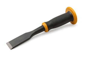 Chisel hand tool with yellow and black grip