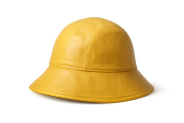 Fototapeta premium Yellow leather bucket hat, fashion accessory on transparent background
