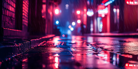 Street background in shades of blue and magenta