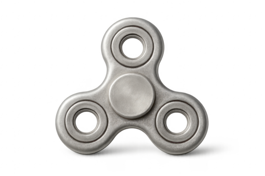 Metal fidget spinner toy on transparent background