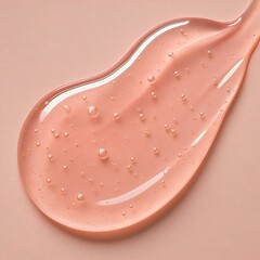 Peach Gel Texture with Bubbles on Smooth Surface