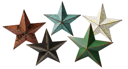 Obraz premium Vintage rustic star decor collection for charming farmhouse and country home interiors