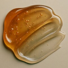 Amber and Clear Liquid Droplets with Bubbles on Smooth Surface