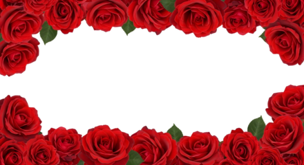 Elegant red roses frame for romantic invitations, cards, and romantic occasions
