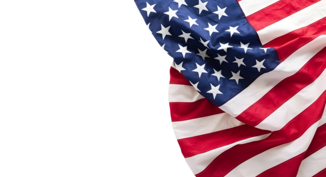 American flag waving with vibrant colors and copy space, perfect for patriotic designs and celebrating freedom - Powered by Adobe