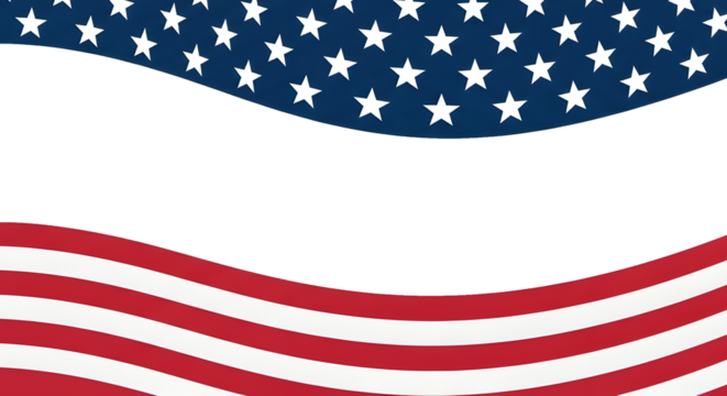 Waving American flag stars and stripes design with copy space for patriotic Independence Day themes