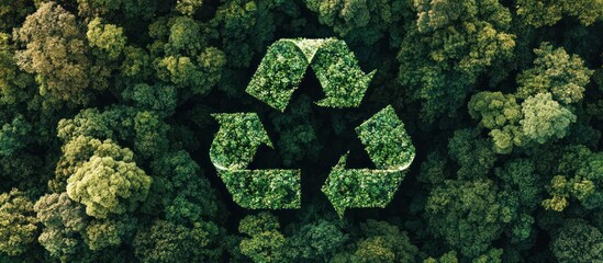 Recycling symbol in forest