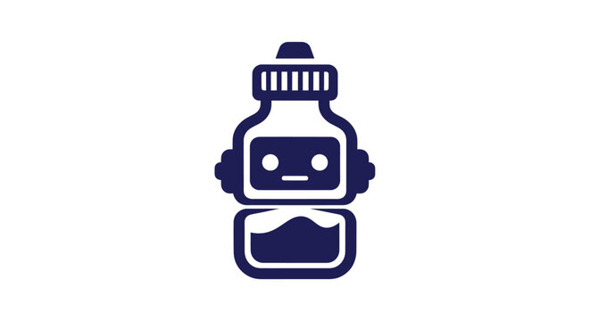 Robot shaped bottle with liquid