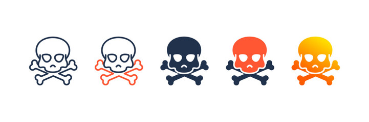 Toxic Symbol icon set multiple style collection