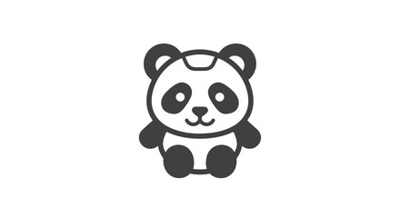 Cartoon-style panda on a white background © fast router