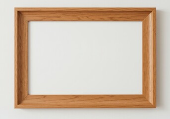 Elegant wooden frame on a minimalistic background, providing a stylish border for any displayed content. Perfect for home decor concepts ,design element ,home decor ,square