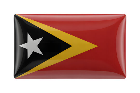 East Timor flag emblem badge design with vibrant colors and glossy finish, a symbol of national pride and unity