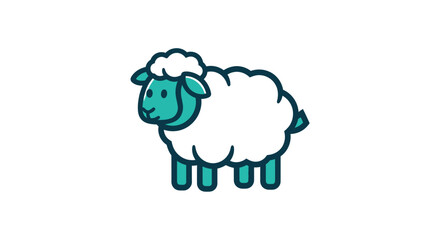 Simplified cartoon sheep © fast