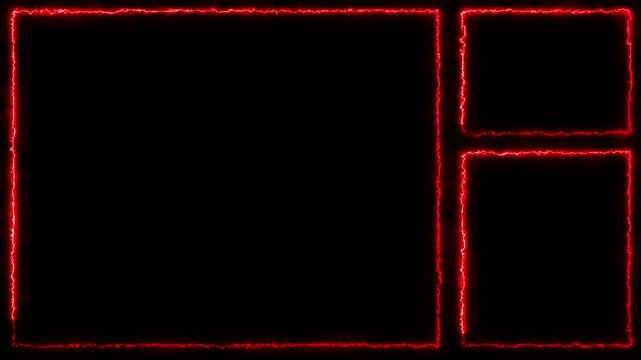 Live streaming Frame - animated fire flames red neon overlay frame for live streaming and gaming templates