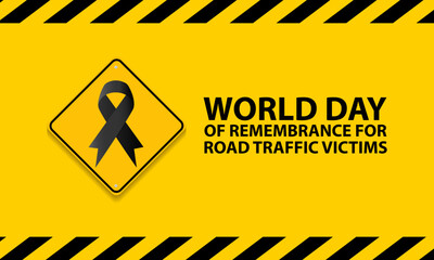 World Day Of Remembrance For Road Traffic victims Background vector Illustration