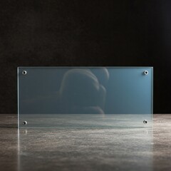 A pristine, unblemished acrylic or tempered glass backboard, ready for assembly or graphic design. Clean, clear surface reflecting light ,background ,uninstalled ,unbranded