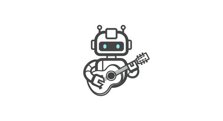 Robot playing guitar