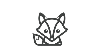 Cartoon fox, outlined
