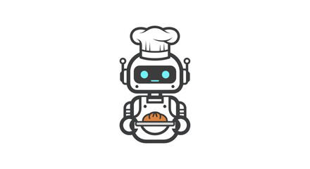 Robot baker holding bread