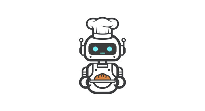 Robot baker holding bread