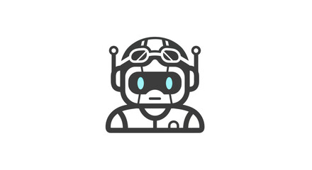 Robot icon with goggles