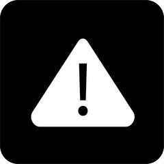 Vector Icon: Black Square Attention, simple line vector for UI UX design. Symbol for website and mobile app interface and navigation button