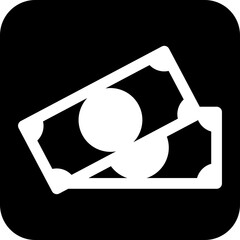 Black Square Money Vector Icon, simple line vector for UI UX design. Symbol for website and mobile app interface and navigation button