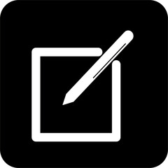 EDIT BLACK SQUARE ICONS, simple line vector for UI UX design. Symbol for website and mobile app interface and navigation button