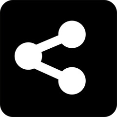 Black Square Share Vector Icon, simple line vector for UI UX design. Symbol for website and mobile app interface and navigation button
