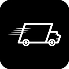 FASTSHIP BLACK SQUARE ICON, simple line vector for UI UX design. Symbol for website and mobile app interface and navigation button