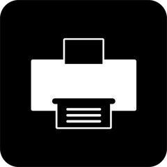 Black Square Printer Vector Icon, simple line vector for UI UX design. Symbol for website and mobile app interface and navigation button
