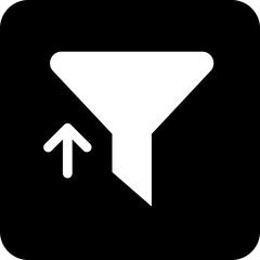 Black Square Filter Icon, simple line vector for UI UX design. Symbol for website and mobile app interface and navigation button