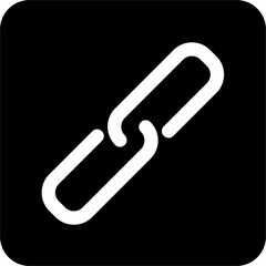 Black Square Vector Icon with Link, simple line vector for UI UX design. Symbol for website and mobile app interface and navigation button