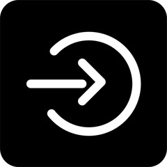 Login Black Square Vector Icon, simple line vector for UI UX design. Symbol for website and mobile app interface and navigation button