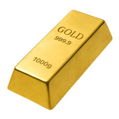 1000g Gold Bar Isolated on White Background