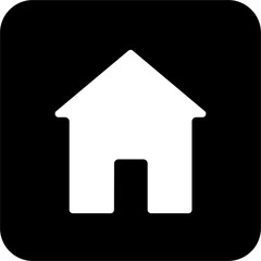 Black Square House Vector Icon, simple line vector for UI UX design. Symbol for website and mobile app interface and navigation button