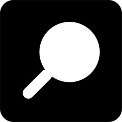 Black Square Magnifying Glass Vector Icon, simple line vector for UI UX design. Symbol for website and mobile app interface and navigation button