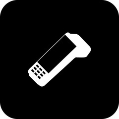 Card Machine Vector Icon 2 Black Square, simple line vector for UI UX design. Symbol for website and mobile app interface and navigation button