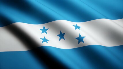 Honduran flag waving proudly in the breeze representing national pride and patriotism video background element stock footage - Powered by Adobe