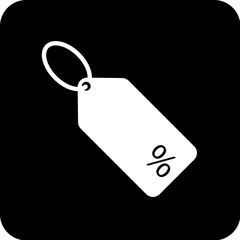 Black Square Offer Vector Icon, simple line vector for UI UX design. Symbol for website and mobile app interface and navigation button